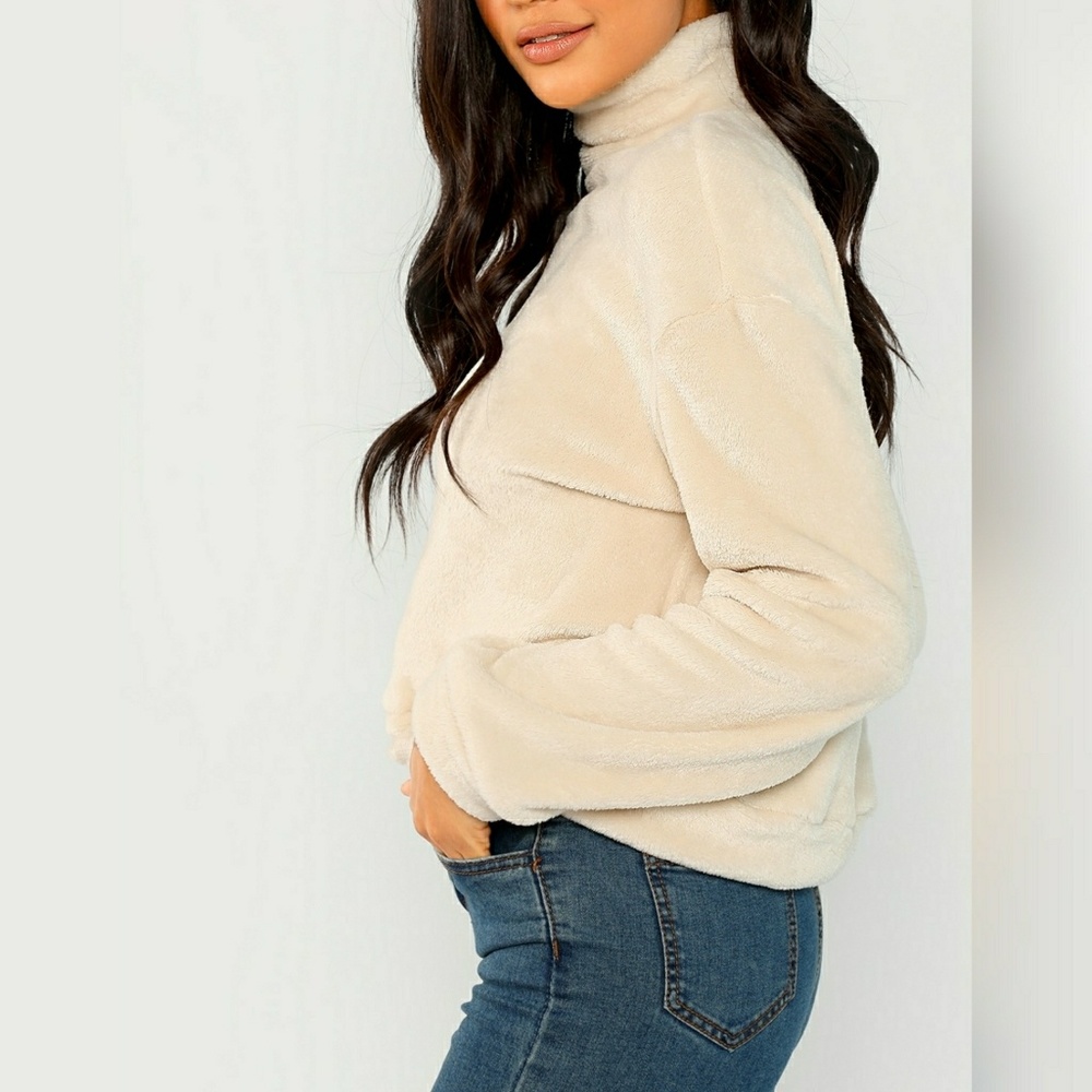 🌿LAST ONE🌿 | High Neck Faux Fur Pullover - Picture 3 of 5